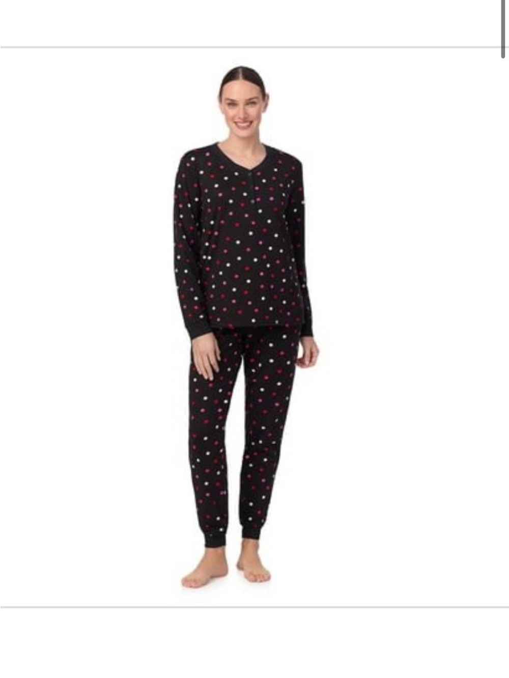 Brand New Aria Women’s Cozy Jersey Henley Pullover and Jogger 2pc Sleepwear Set
